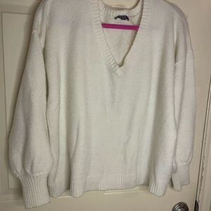 NYDJ Soft White V-Neck Sweater